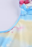 Tie Dye Ruffled V-Neck Tank