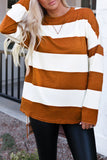 Striped Drop Shoulder Pullover Sweatshirt