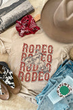 Western RODEO Graphic Print Crew Neck T Shirt