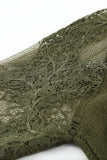 Sexy V Neck Surplice Hollow-out Sweater with Lace Sleeves