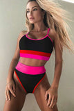 Color Block Camisole High Waisted Swimsuit