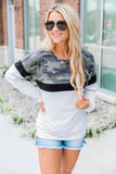 Camouflage Patchwork Long Sleeve Top