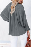 Gray Split Neck Dolman Top