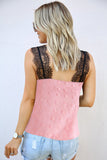 Lace Swiss Dots V Neck Tank