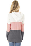 Color Block Long Sleeve Drawstring Hoodie