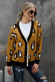 Buttoned Open Front Knitted Sweater