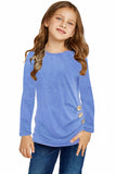 Little Girls Long Sleeve Buttoned Side Top