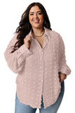 Swiss Dot Textured Plus Size Shirt