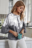 Fashion Casual Tie Dye Print Blouse