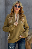High Neck 1/4 Zip Pocketed Cozy Sweater