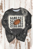 GAME DAY Rugby Leopard Bleach Print Long Sleeve Top