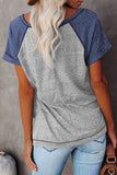 Women’s Casual Summer Crew Neck Tops Basic Comfy Color Block Short Sleeve Tees Loose Fit Shirts