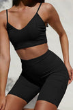 Two-piece Bra and Leggings Ribbed Knit Yoga Sports Wear
