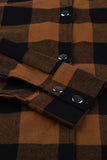 Turn-down Collar Plaid Shirt Coat
