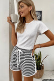 Disconnect Striped Cotton Blend Pocketed Shorts