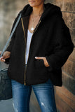 Zip Up Sherpa Hooded Coat with Pocket
