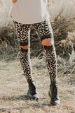Floral Hollow Out Black Skinny Leggings