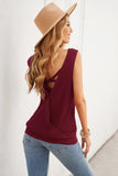 Crisscross Hollow-out Knit Tank Top