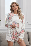 Floral Print White Knit Lounge Set