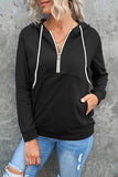 Half Zip Long Sleeve Hoodie with Pocket