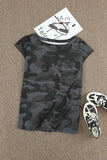 Crew Neck Star Print T-shirt with Pocket