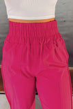 Rose Smocked Waist Casual Jogger Pants