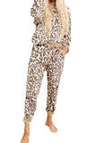 Print Long Sleeve Top and Drawstring Pants Loungewear