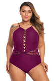 Plus Shamilar High-Neck One Piece Swimsuit