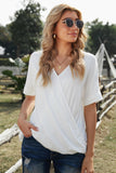 Short Sleeves Drape Knit Top