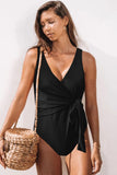 Wrap V Neck One-piece Swimwear