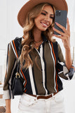 Navy Striped Modern Women Shirt