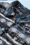 Tribal Print Pocket Buttoned Sherpa Jacket