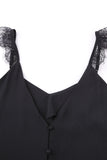 Adjustable Lace Straps Buttons Tank Top
