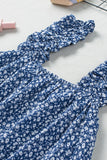 Floral Ruffled Straps Flowy Tank Top
