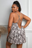Multicolor Lace Stitching Tie Dye Plus Size Babydoll