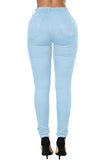 Trendy Slit Knee Denim Pants