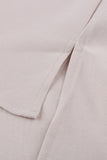 V Neck 3/4 Sleeve High Low Hem Shirt