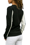 Color Block Round Collar Sweatshirt