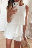 O Neck Ruffle Romper