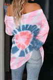 Multicolor Off The Shoulder Tie-dye Knit Top