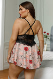 Plus Size Lace Bra Splicing Leopard Babydoll