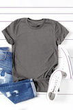 Solid Color Crew Neck Tee