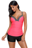 Ruched Ties Side Push Up Tankini Top