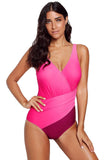 Ombre Tie Dye Wrap Front Teddy Swimsuit