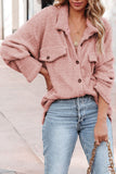 Pink Plush Button Down Pocketed Shirt Jacket