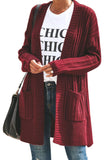 Shawl Neckline Long Sleeve Cardigan with Pocket