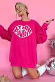 Rose HEY THERE COWBOY Graphic Oversize Sweatshirt