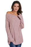 Wine Off The Shoulder Winter Sweater