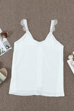 Adjustable Lace Straps Buttons Tank Top