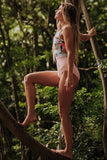Printed Zipped Racerback Maillot